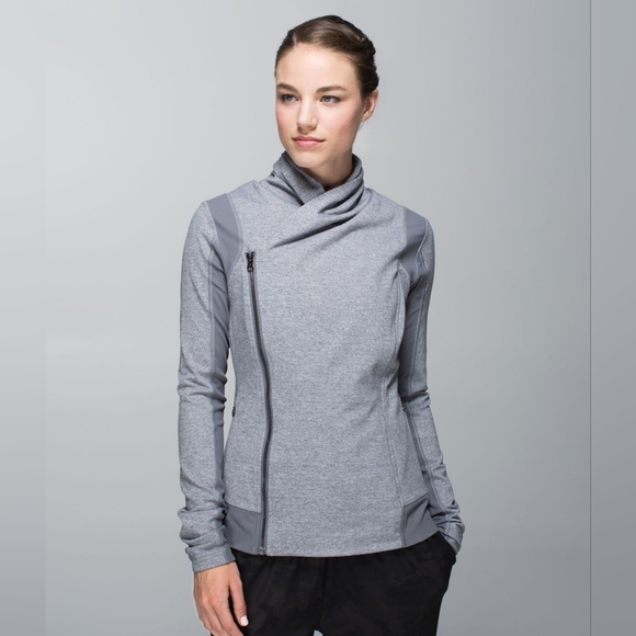 lululemon athletica Jackets & Blazers - Lululemon Bhakti Double Zipper Yoga Jacket in Heather Slate Gray Women's Size 4